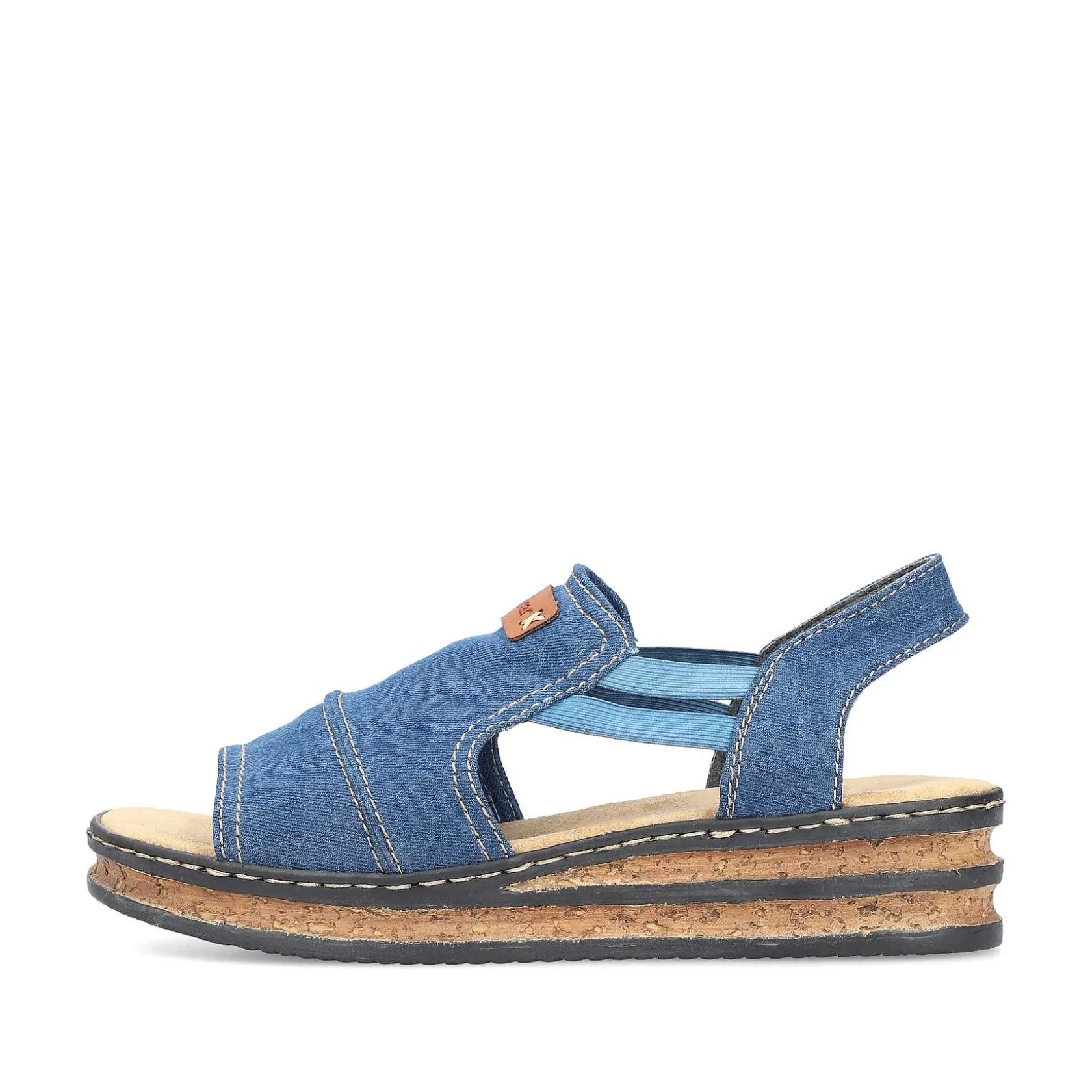Rieker Heeled Shoes-Women'S Wedge Sandals Sea Blue