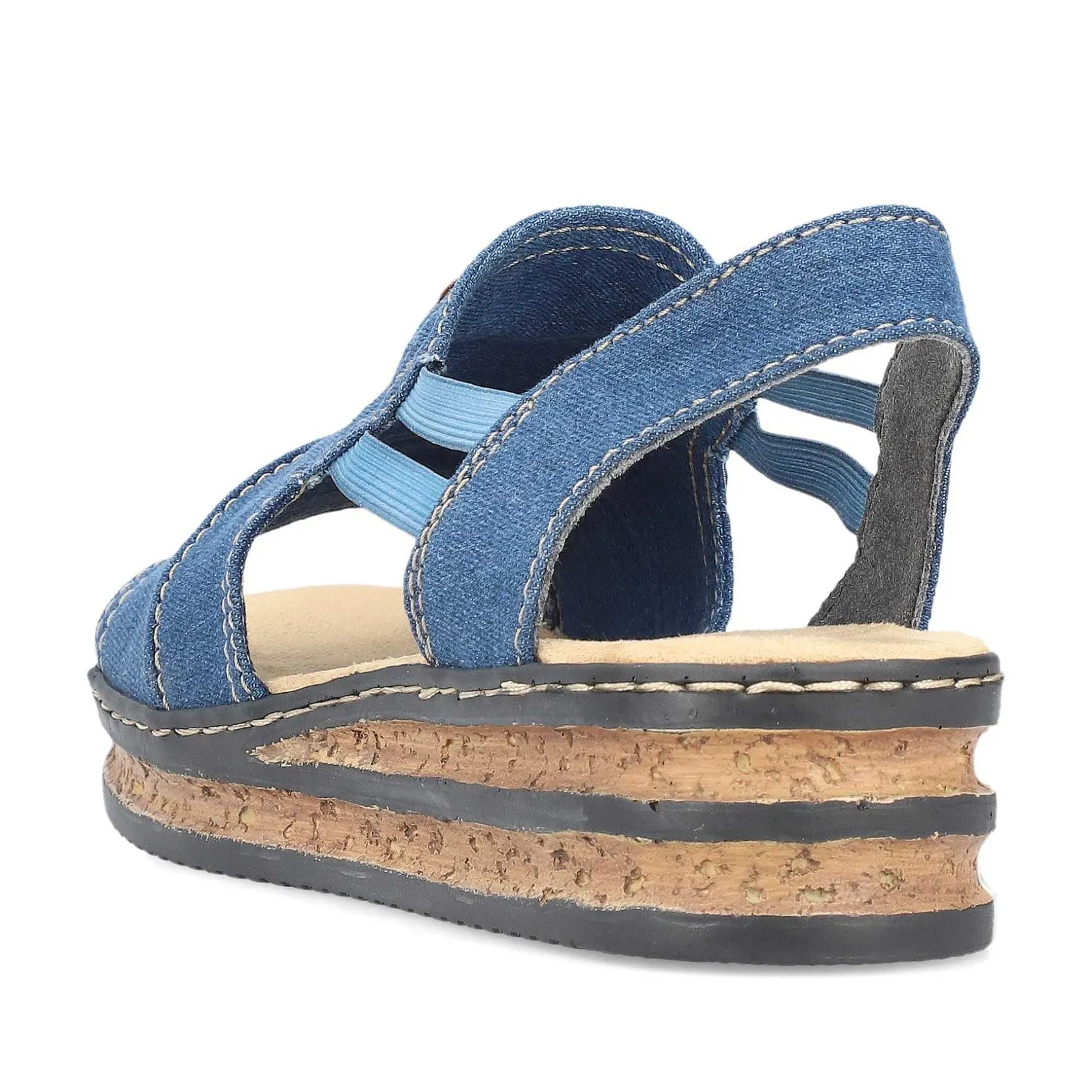 Rieker Heeled Shoes-Women'S Wedge Sandals Sea Blue