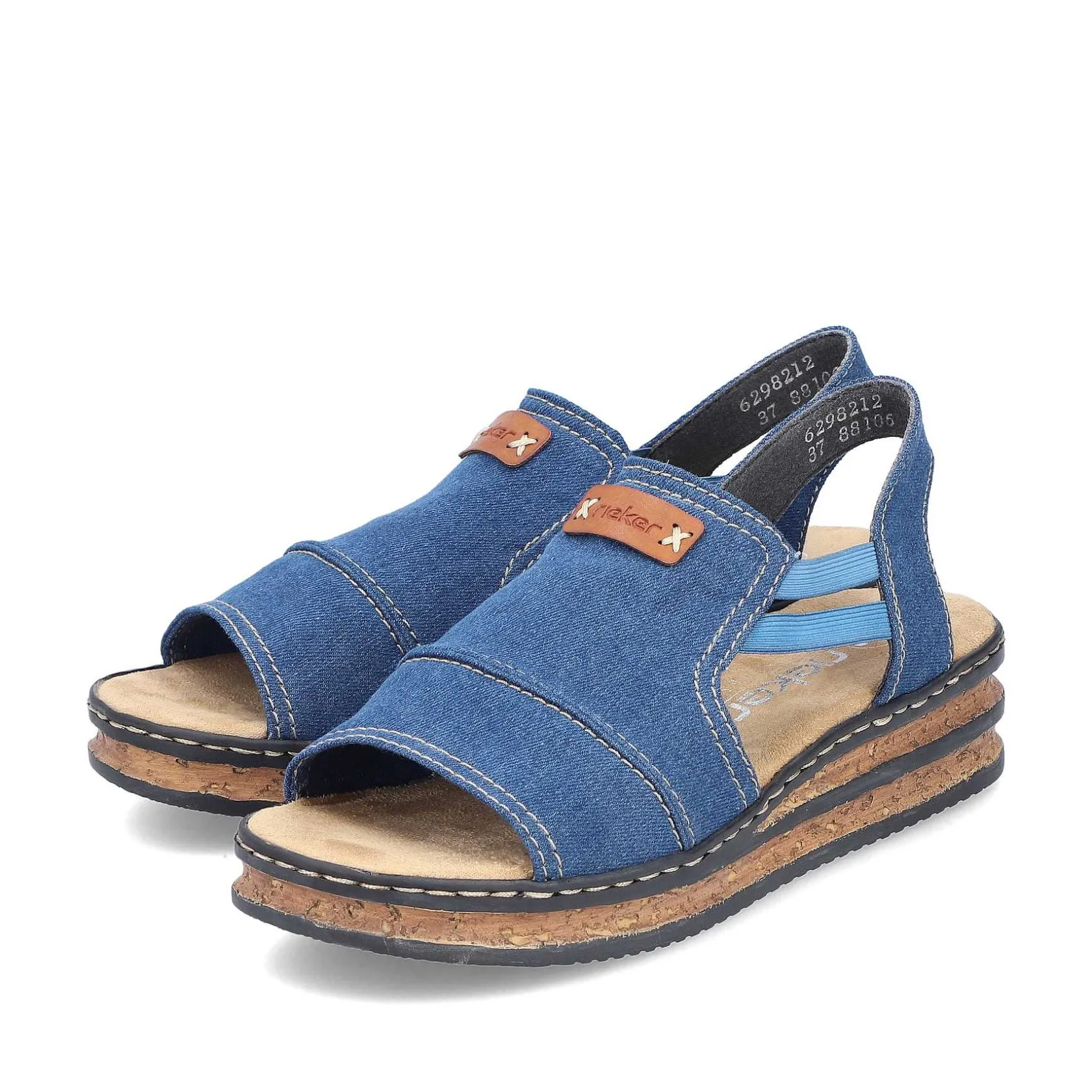 Rieker Heeled Shoes-Women'S Wedge Sandals Sea Blue