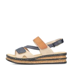 Rieker Heeled Shoes-Women'S Wedge Sandals Slate Blue