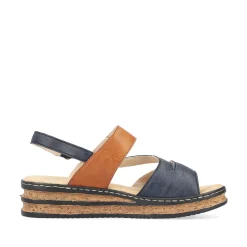 Rieker Heeled Shoes-Women'S Wedge Sandals Slate Blue