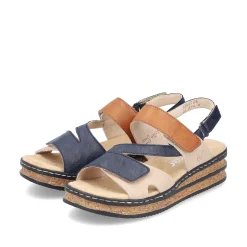 Rieker Heeled Shoes-Women'S Wedge Sandals Slate Blue