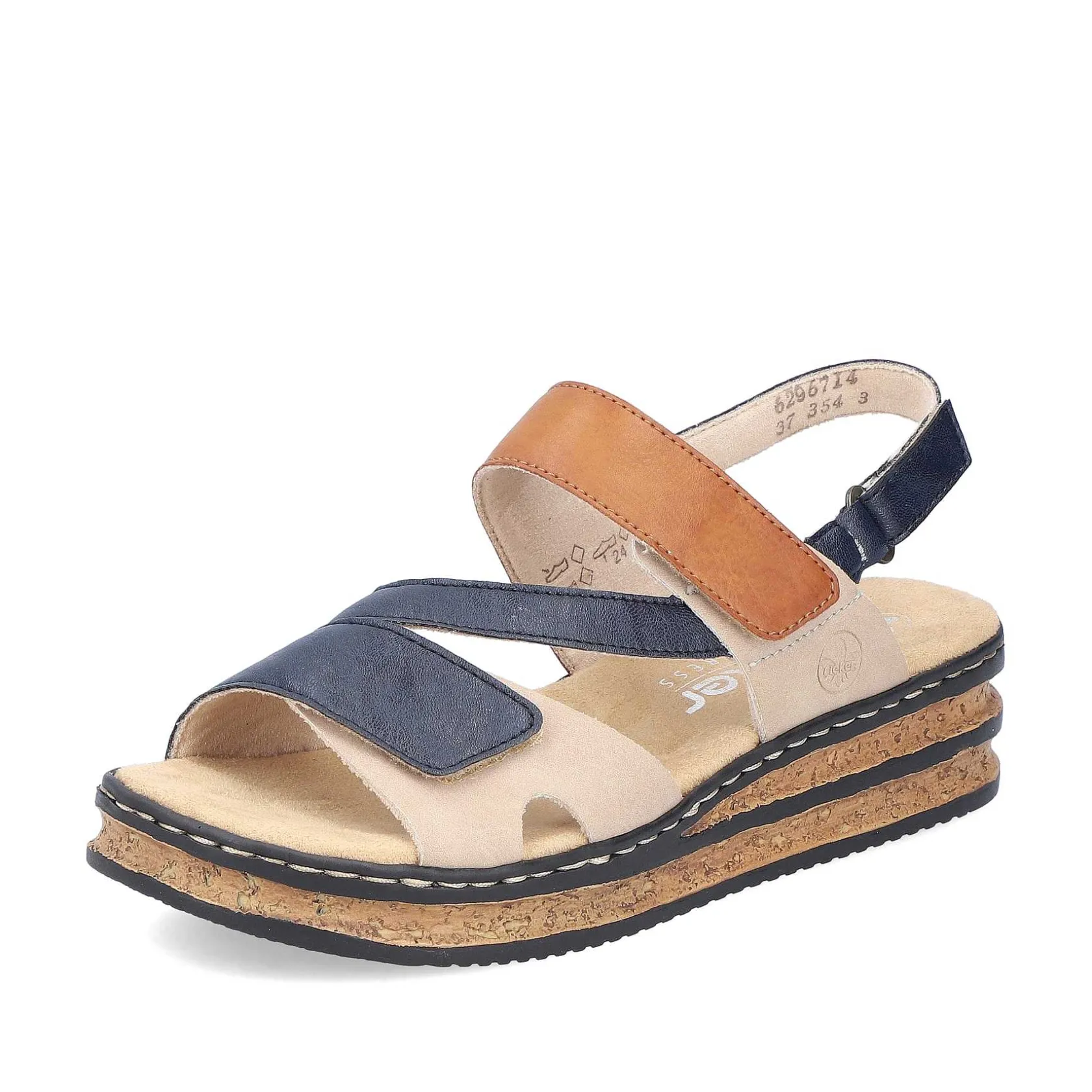 Rieker Heeled Shoes-Women'S Wedge Sandals Slate Blue