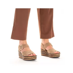 Rieker Heeled Shoes-Women'S Wedge Sandals Sand Beige