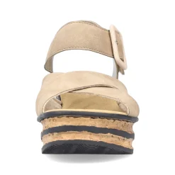 Rieker Heeled Shoes-Women'S Wedge Sandals Sand Beige