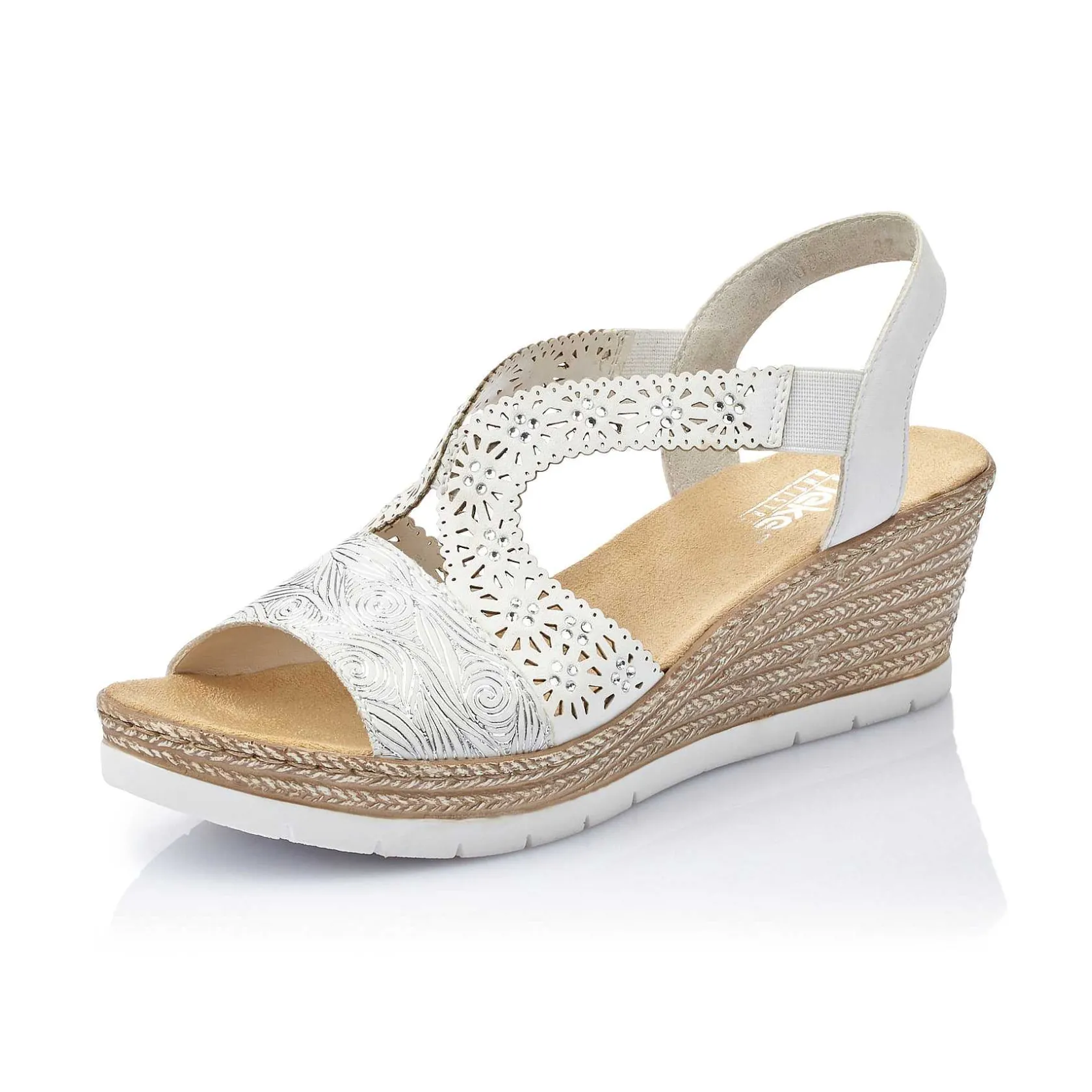 Rieker Summer Shoes-Women'S Wedge Sandals Altweis