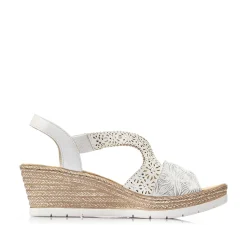 Rieker Summer Shoes-Women'S Wedge Sandals Altweis