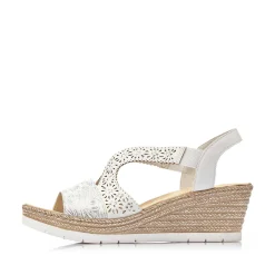 Rieker Summer Shoes-Women'S Wedge Sandals Altweis