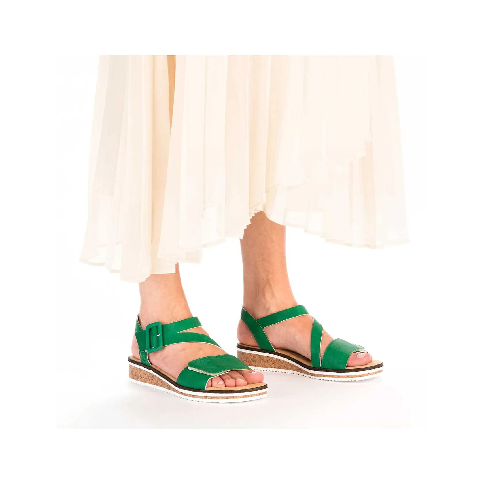 Rieker Heeled Shoes-Women'S Wedge Sandals Grass Green