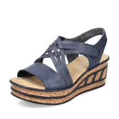 Rieker Heeled Shoes-Women'S Wedge Sandals Slate Blue