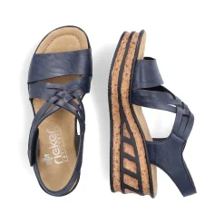 Rieker Heeled Shoes-Women'S Wedge Sandals Slate Blue