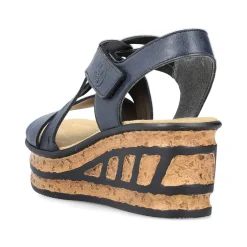Rieker Heeled Shoes-Women'S Wedge Sandals Slate Blue