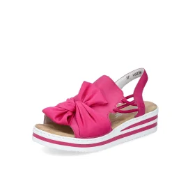 Rieker Summer Shoes-Women'S Wedge Sandals, Blood Pink