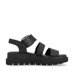 Rieker Heeled Shoes-Women'S Wedge Sandals Midnight Black