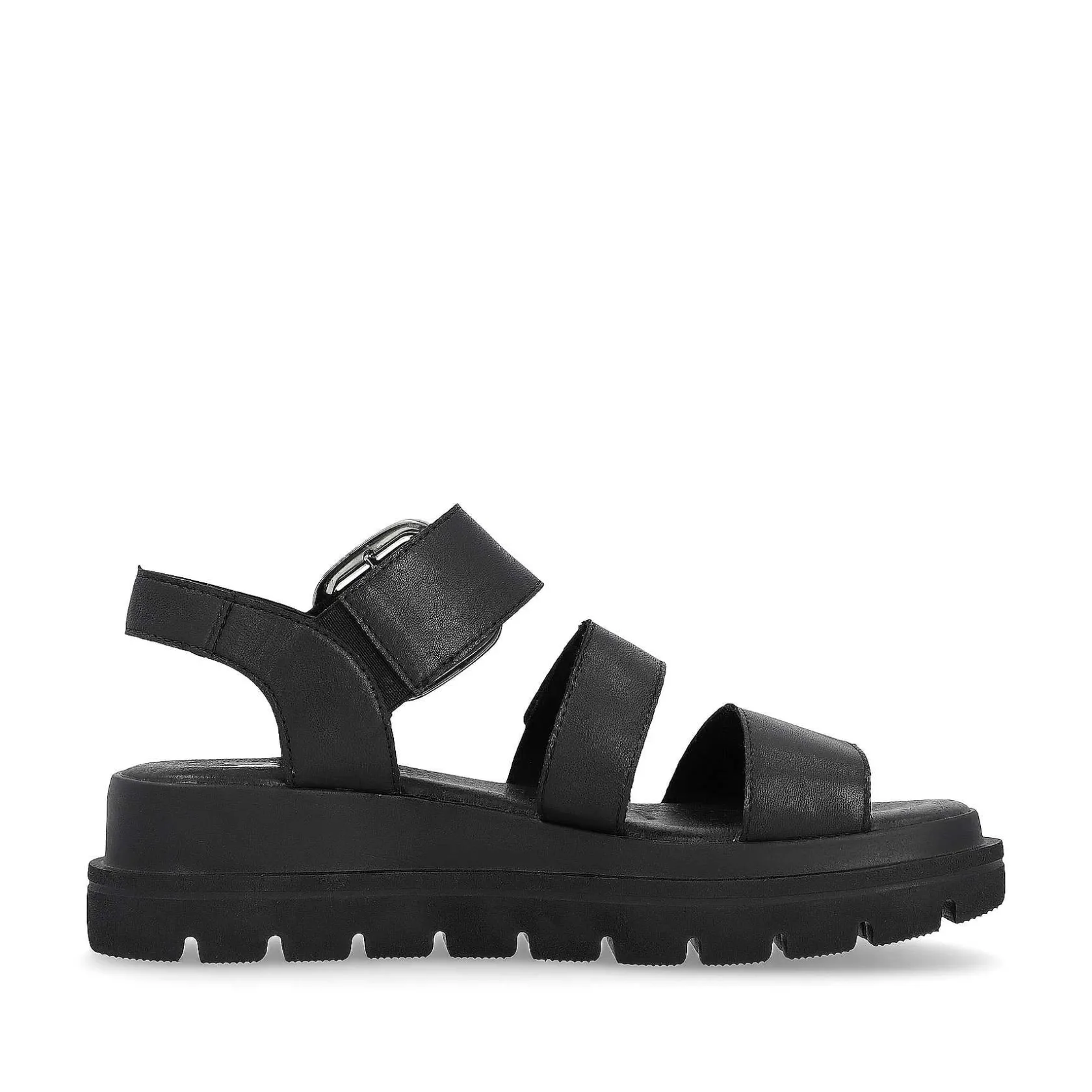 Rieker Heeled Shoes-Women'S Wedge Sandals Midnight Black