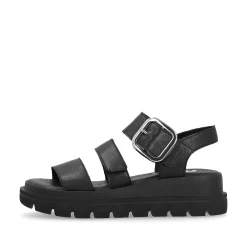 Rieker Heeled Shoes-Women'S Wedge Sandals Midnight Black