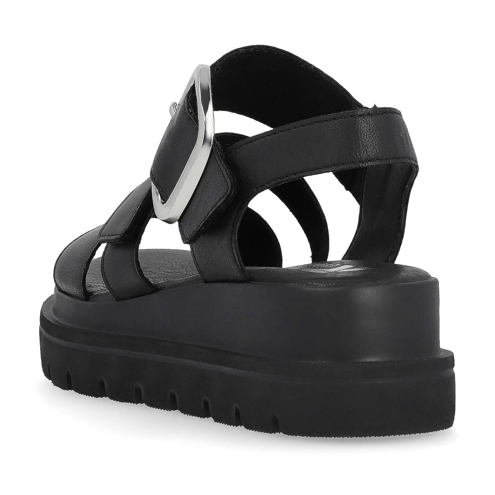 Rieker Heeled Shoes-Women'S Wedge Sandals Midnight Black