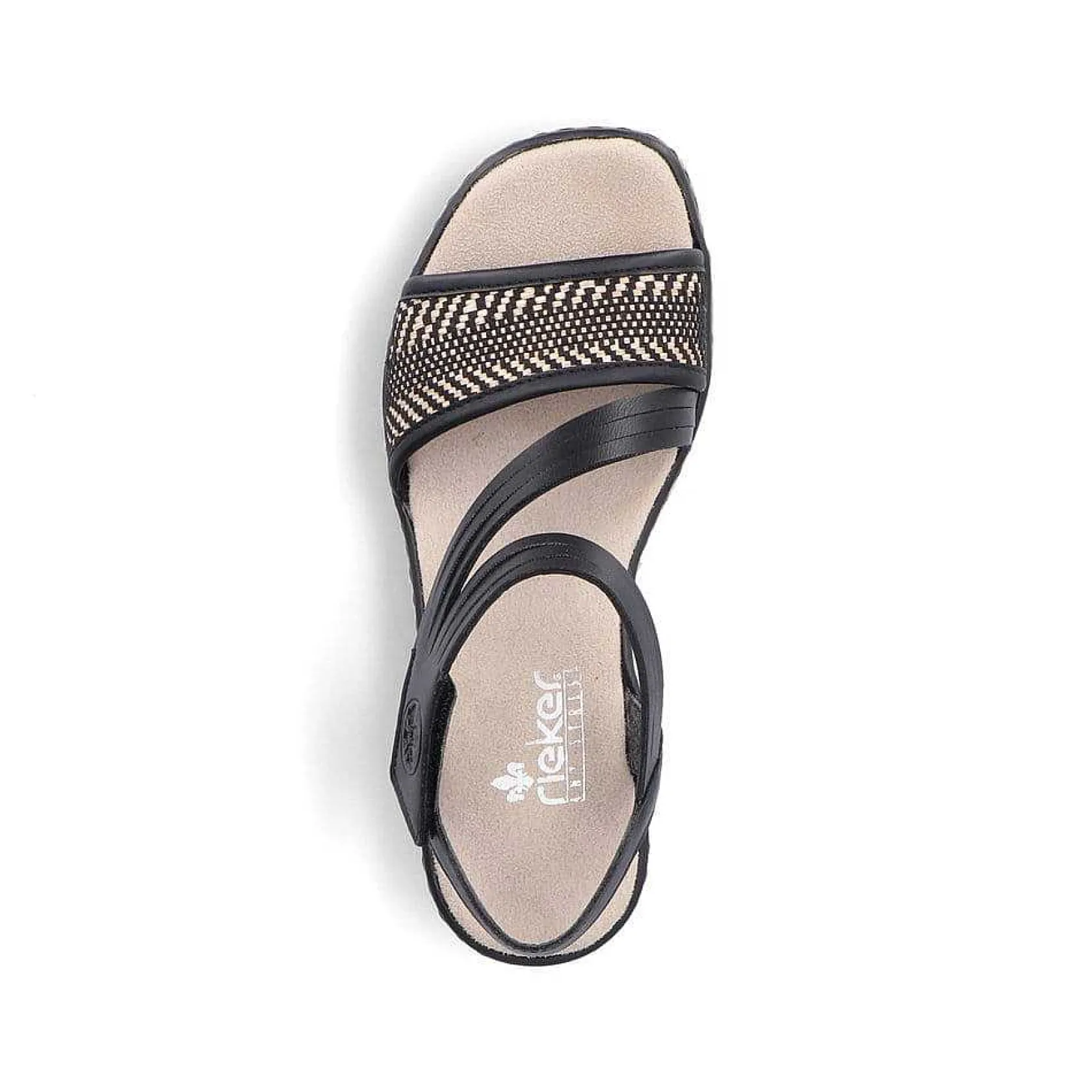 Rieker Heeled Shoes-Women'S Wedge Sandals Asphalt Black