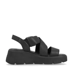 Rieker Heeled Shoes-Women'S Wedge Sandals Noir