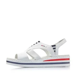 Rieker Heeled Shoes-Women'S Wedge Sandals Pearl White