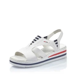 Rieker Heeled Shoes-Women'S Wedge Sandals Pearl White