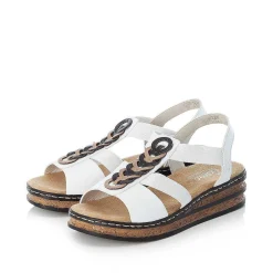 Rieker Heeled Shoes-Women'S Wedge Sandals Pure White