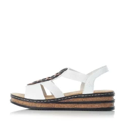 Rieker Heeled Shoes-Women'S Wedge Sandals Pure White
