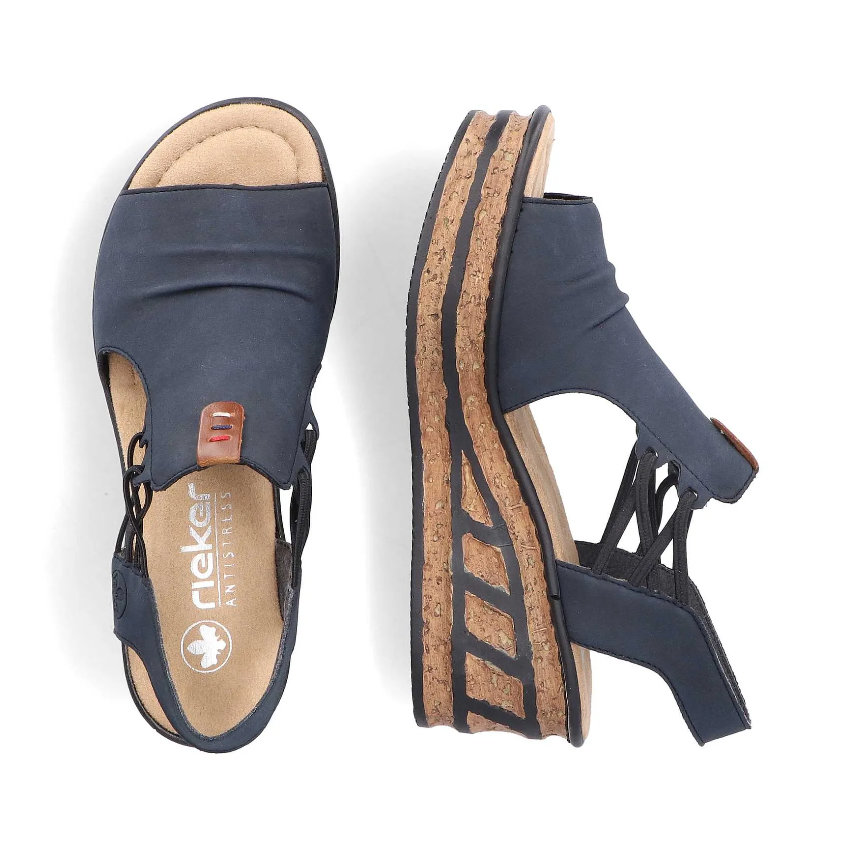 Rieker Heeled Shoes-Women'S Wedge Sandals Steel Blue