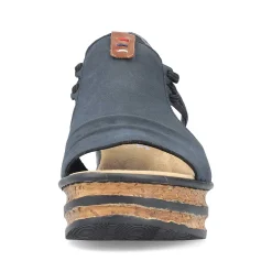Rieker Heeled Shoes-Women'S Wedge Sandals Steel Blue