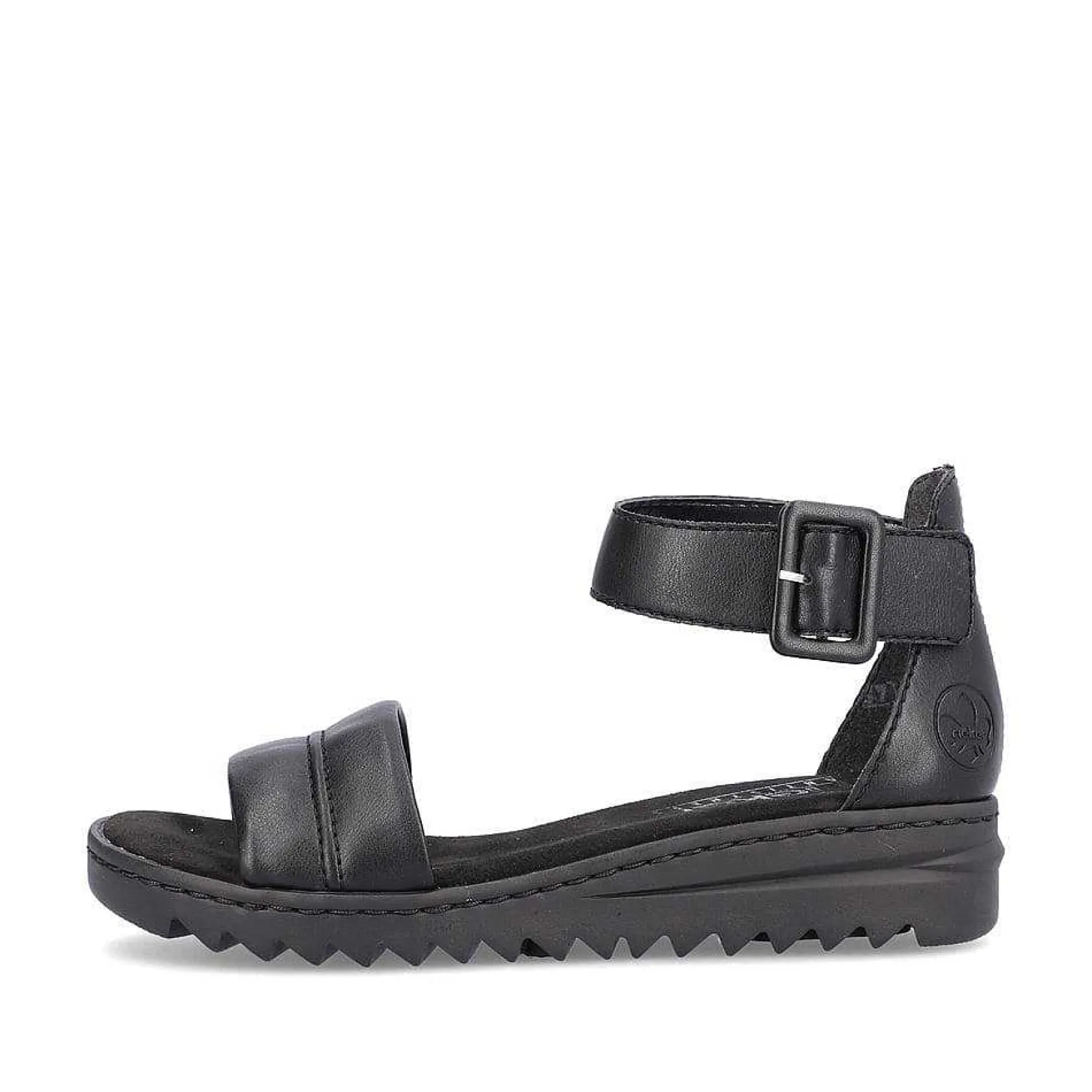 Rieker Sandals & Sandals-Women'S Wedge Sandals Asphalt Black