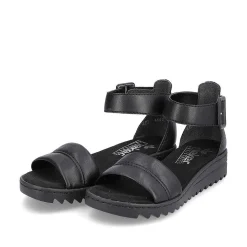 Rieker Sandals & Sandals-Women'S Wedge Sandals Asphalt Black
