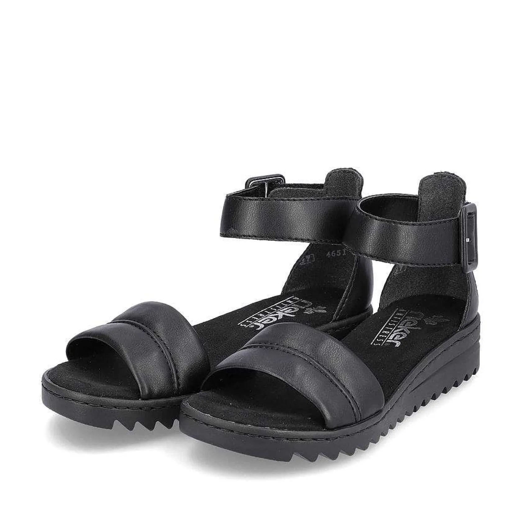 Rieker Sandals & Sandals-Women'S Wedge Sandals Asphalt Black
