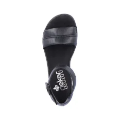Rieker Sandals & Sandals-Women'S Wedge Sandals Asphalt Black