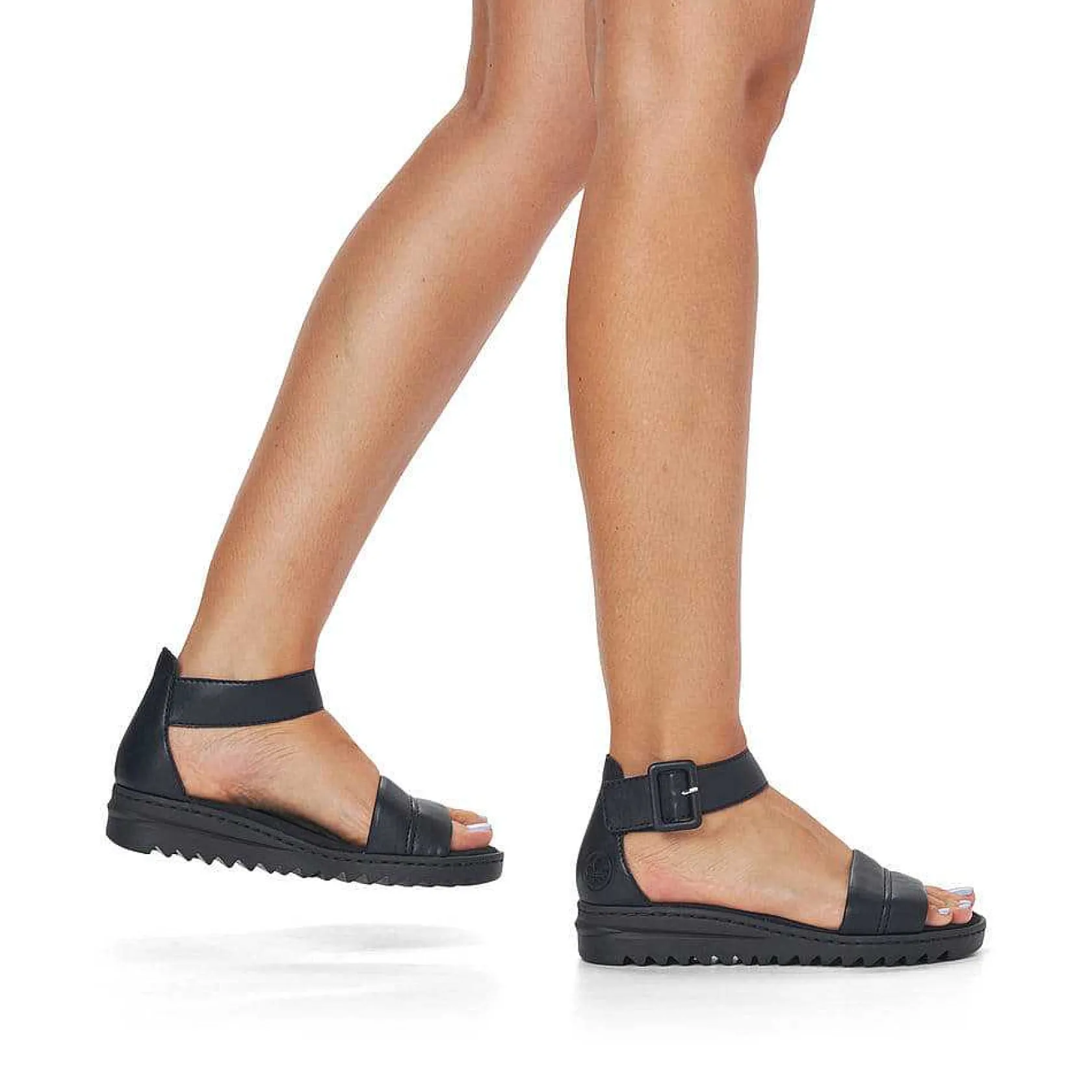 Rieker Sandals & Sandals-Women'S Wedge Sandals Asphalt Black