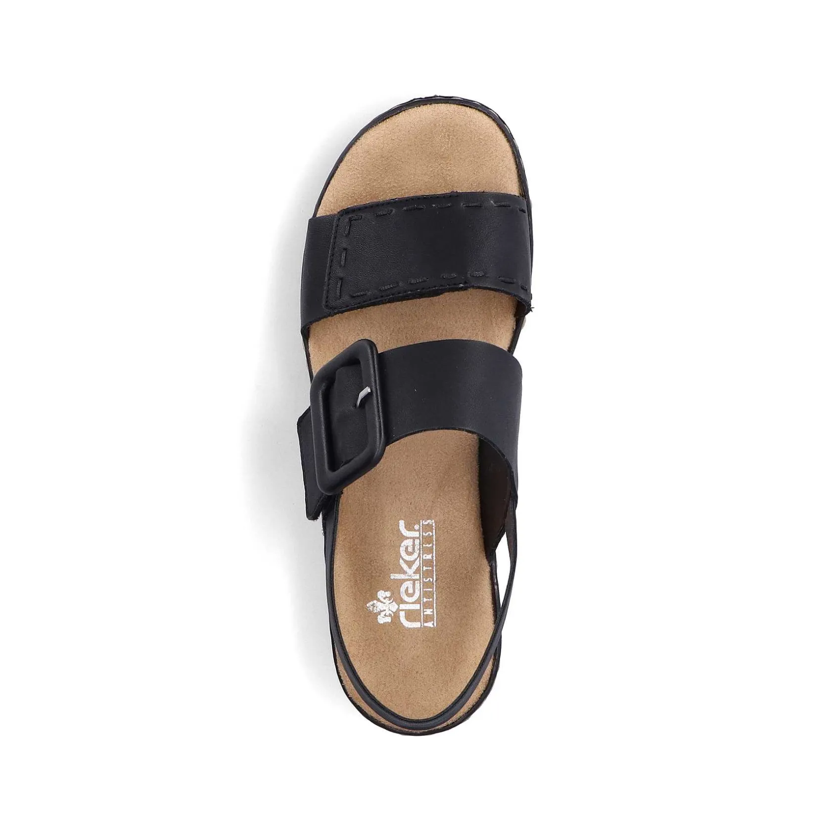 Rieker Heeled Shoes-Women'S Wedge Sandals Jet Black