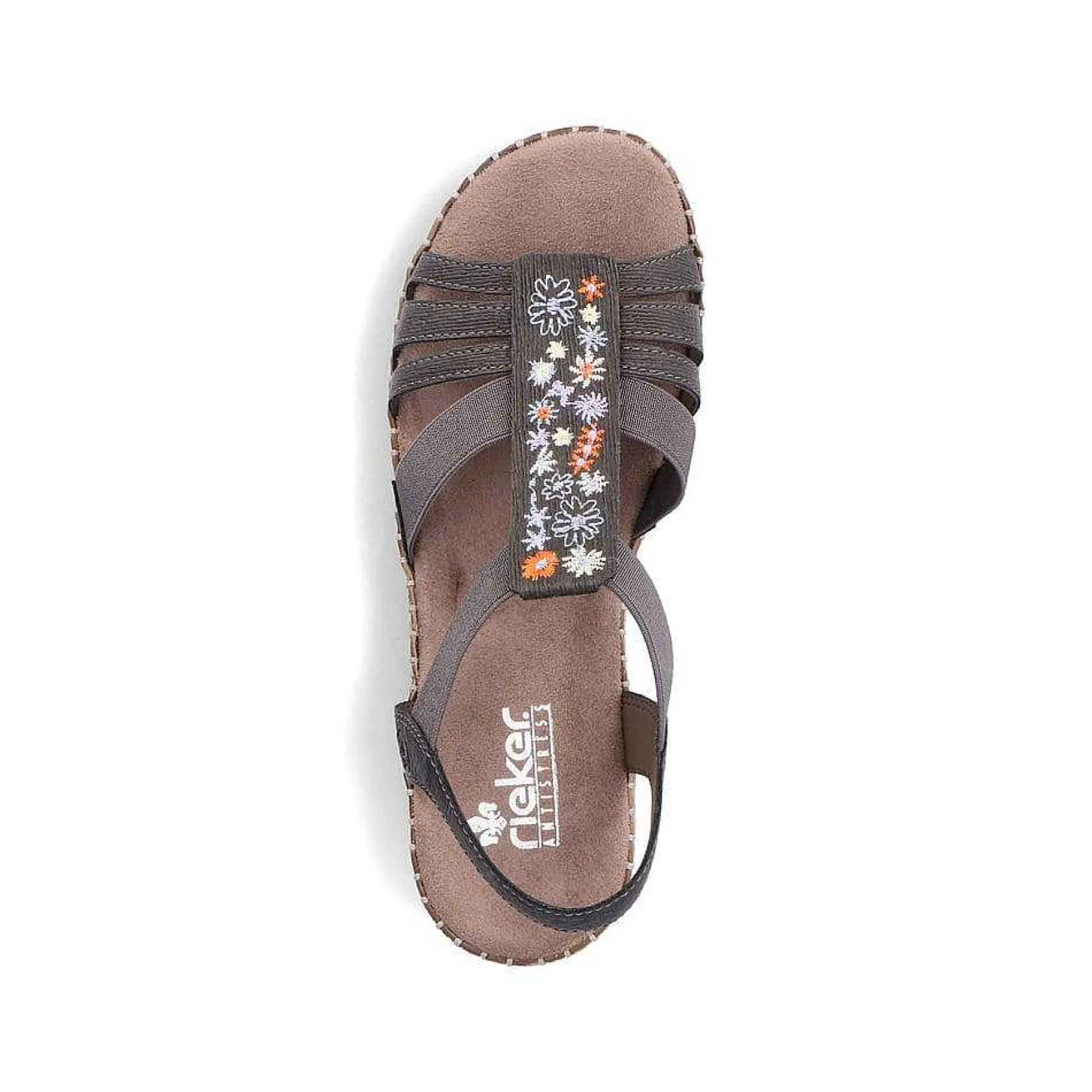 Rieker Heeled Shoes-Women'S Wedge Sandals Asphalt Gray