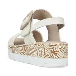 Rieker Vegan-Women'S Wedge Sandals Light Beige