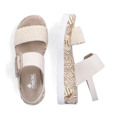 Rieker Vegan-Women'S Wedge Sandals Light Beige