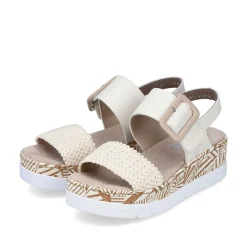 Rieker Vegan-Women'S Wedge Sandals Light Beige