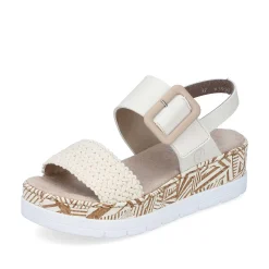 Rieker Vegan-Women'S Wedge Sandals Light Beige
