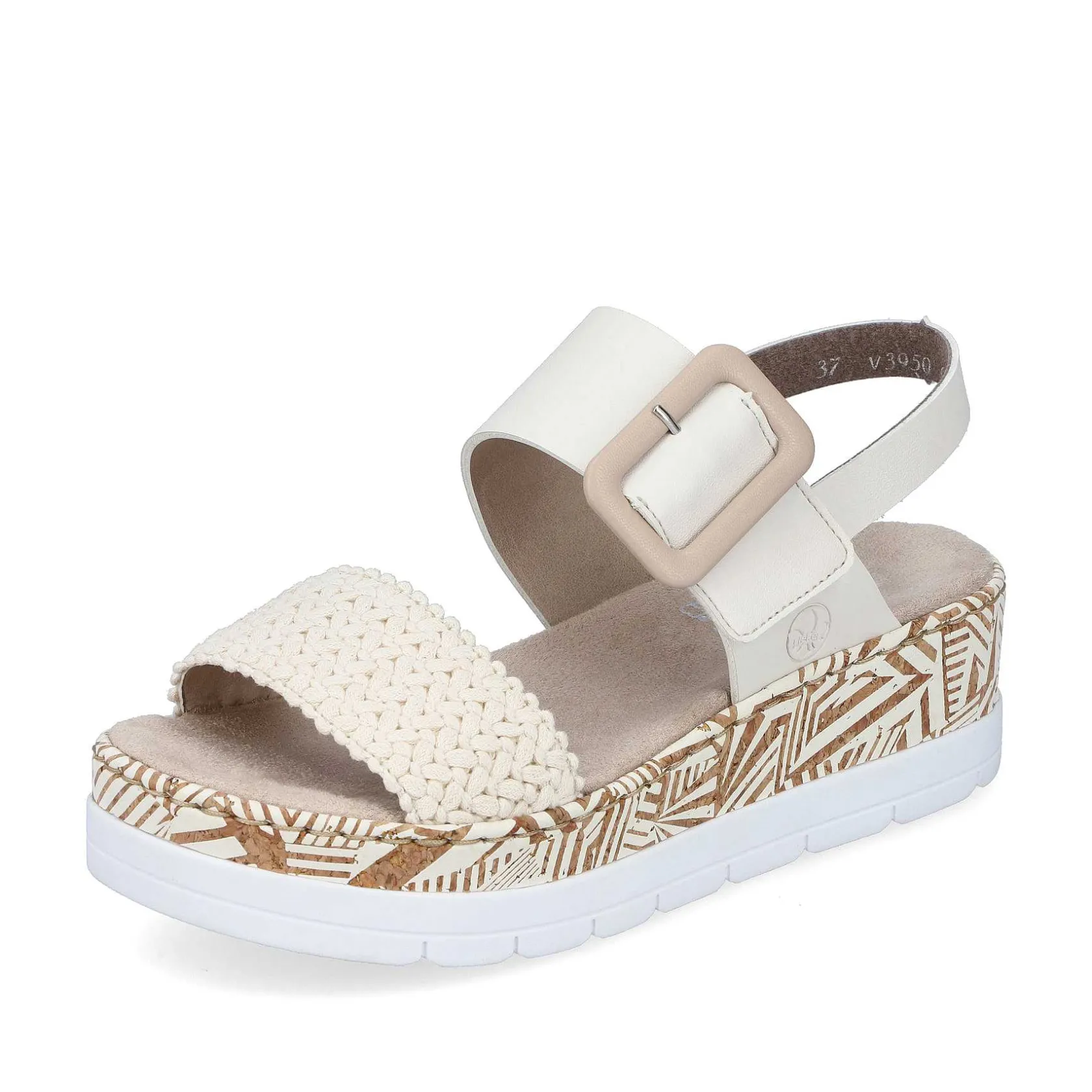 Rieker Vegan-Women'S Wedge Sandals Light Beige