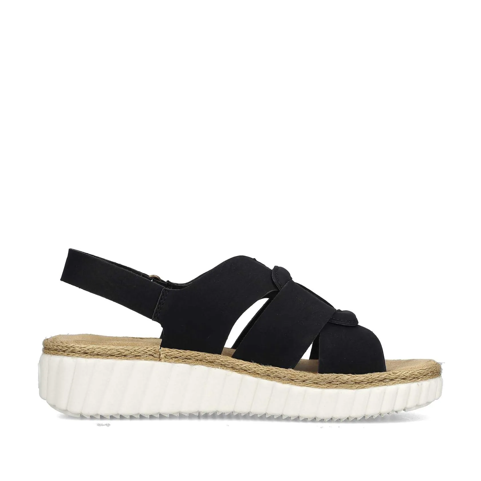 Rieker Sandals & Sandals-Women'S Wedge Sandals Jet Black