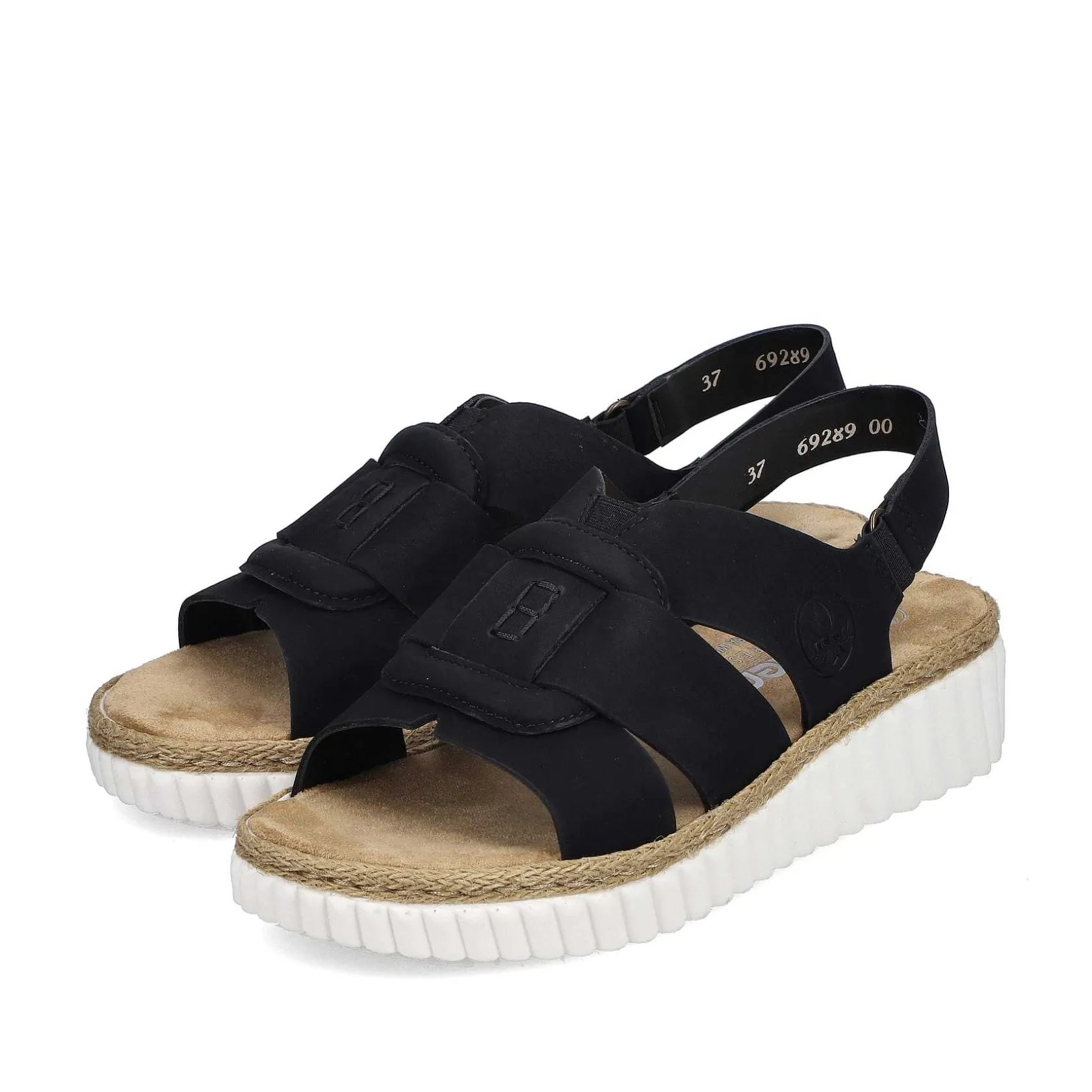 Rieker Sandals & Sandals-Women'S Wedge Sandals Jet Black