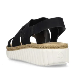 Rieker Sandals & Sandals-Women'S Wedge Sandals Jet Black