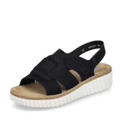 Rieker Sandals & Sandals-Women'S Wedge Sandals Jet Black