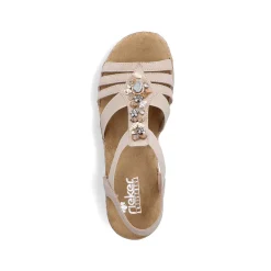 Rieker Heeled Shoes-Women'S Wedge Sandals Cream Beige
