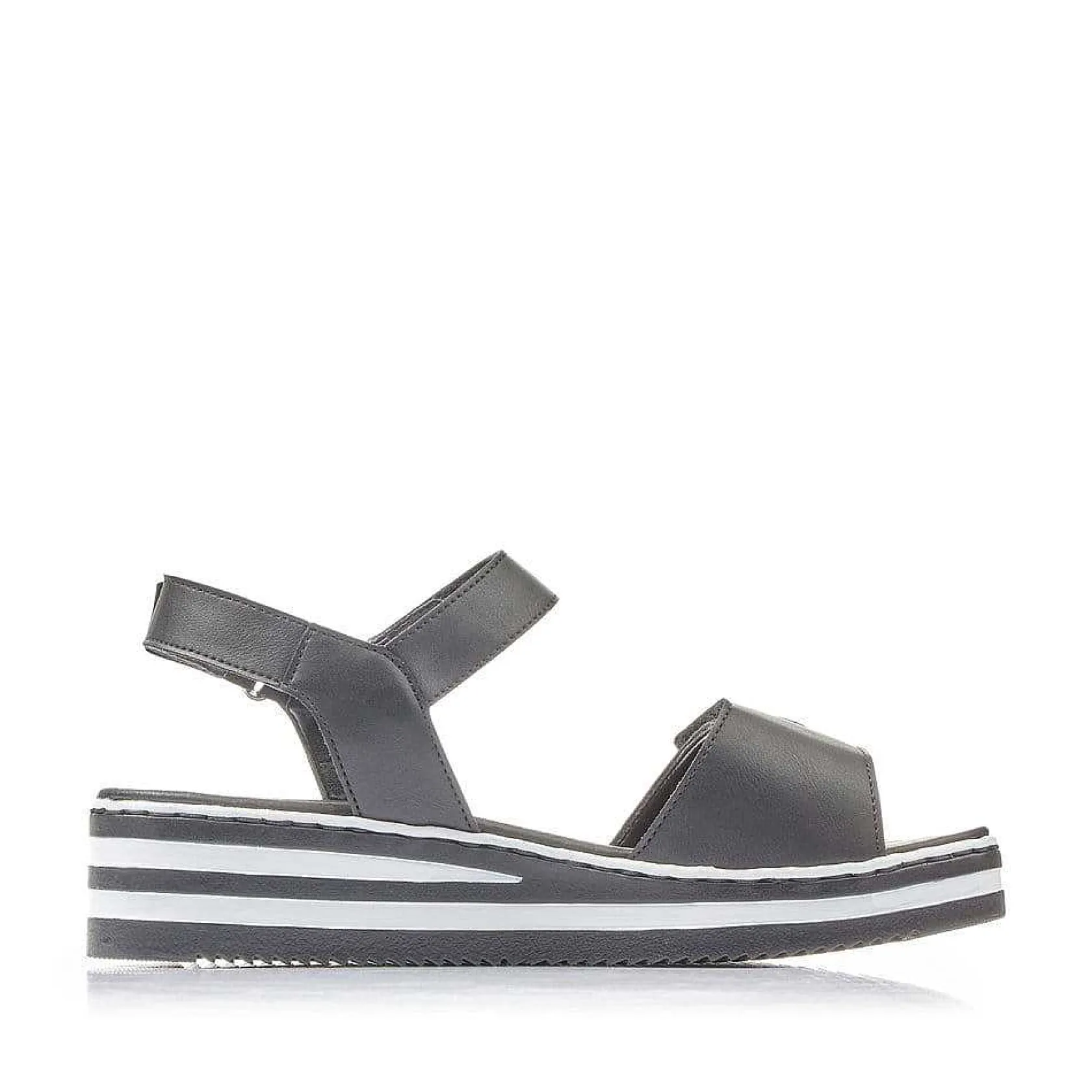 Rieker Heeled Shoes-Women'S Wedge Sandals Jet Black