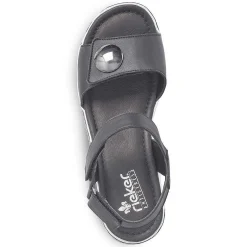 Rieker Heeled Shoes-Women'S Wedge Sandals Jet Black