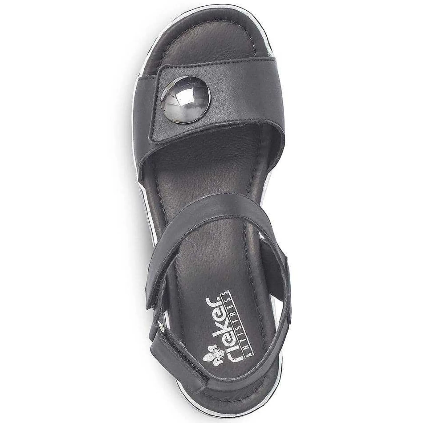 Rieker Heeled Shoes-Women'S Wedge Sandals Jet Black