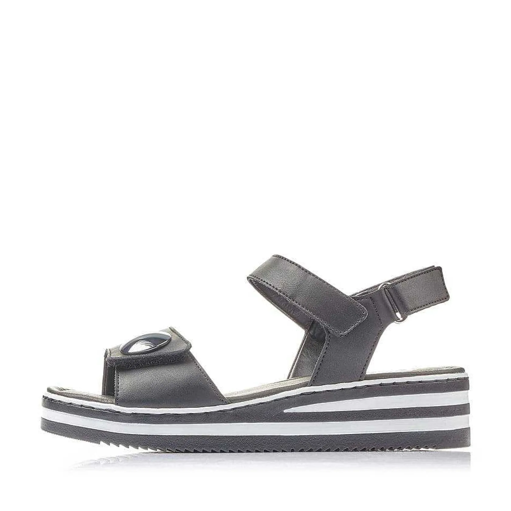 Rieker Heeled Shoes-Women'S Wedge Sandals Jet Black